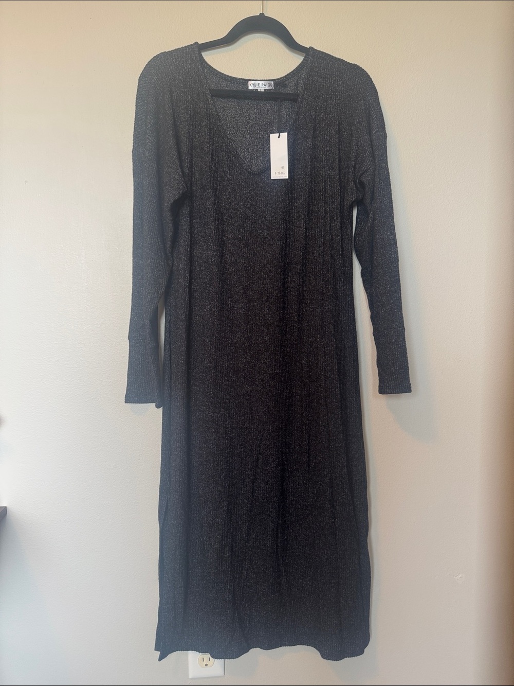 NWT Kylie Paige Sweater Dress Gray and Black